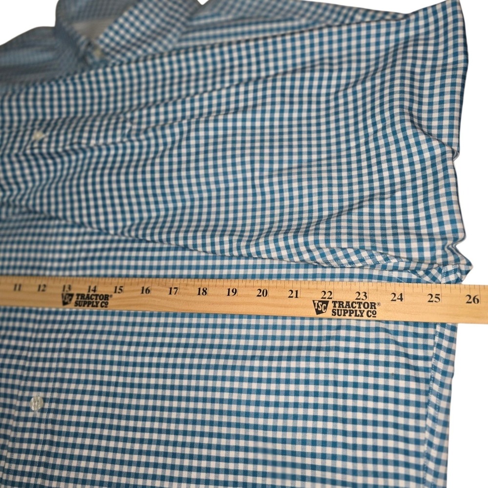 Brooks Brothers Madison Mens L Blue Gingham Checkered Button Down Shirt Non Iron - Picture 8 of 9